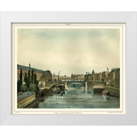 Vue Du Pont Royal White Modern Wood Framed Art Print by Unknown