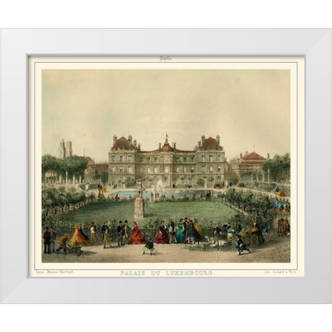 Palais Du Luxembourg White Modern Wood Framed Art Print by Unknown