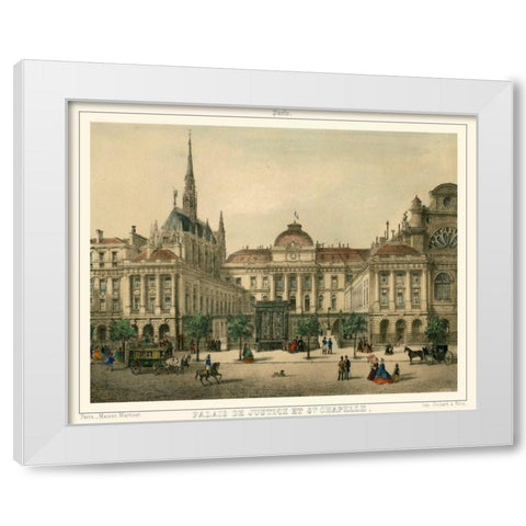 Palais De Justice White Modern Wood Framed Art Print by Unknown