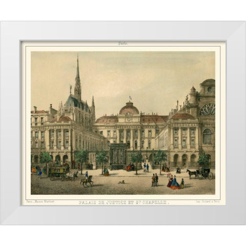 Palais De Justice White Modern Wood Framed Art Print by Unknown