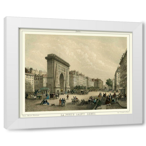 La Porte Saint Denis White Modern Wood Framed Art Print by Unknown