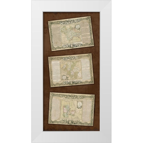 Weathered Maps II White Modern Wood Framed Art Print by Vision Studio