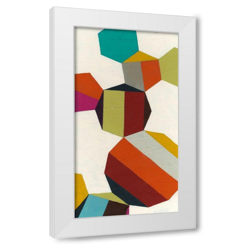 Poly-Rhythmic V White Modern Wood Framed Art Print by Vess, June Erica