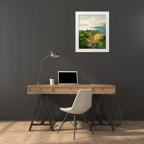 View to the Sea White Modern Wood Framed Art Print by Weber, Mary Jean