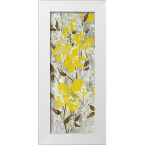 Buttercups on Grey I White Modern Wood Framed Art Print by Goldberger, Jennifer