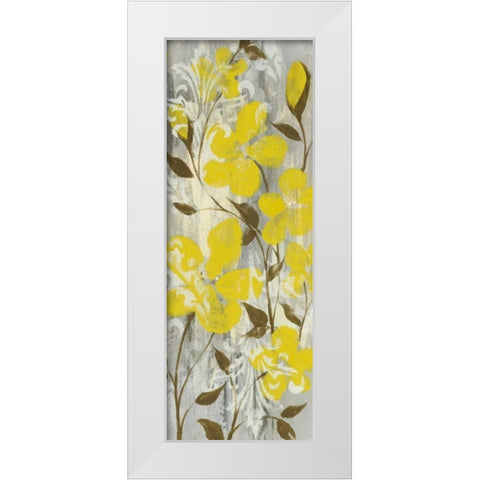 Buttercups on Grey II White Modern Wood Framed Art Print by Goldberger, Jennifer