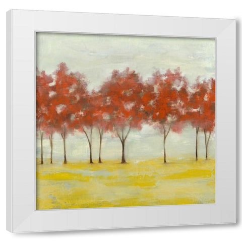 Terra Cotta Trees I White Modern Wood Framed Art Print by Goldberger, Jennifer