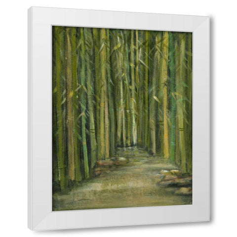 Bamboo Pond White Modern Wood Framed Art Print by Crawford, Beverly