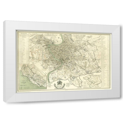 Landmarks of Rome White Modern Wood Framed Art Print by Benoist, Felix