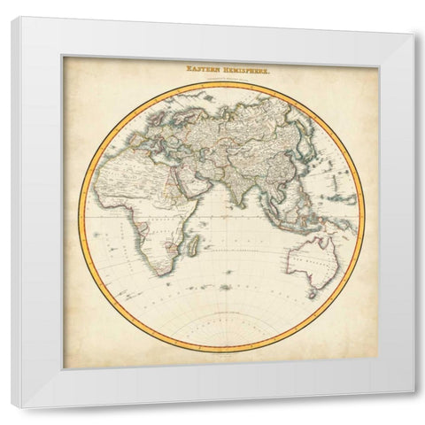 1812 Eastern Hemisphere White Modern Wood Framed Art Print by Pinkerton