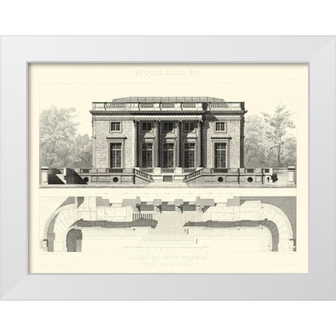 Palais Du Petit Trianon White Modern Wood Framed Art Print by Obermayer, E.