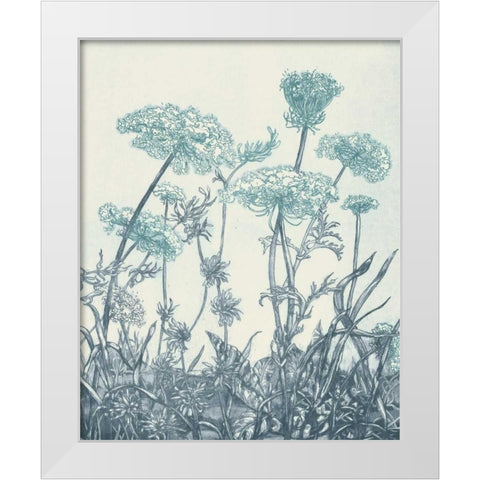 Indigo Fields I White Modern Wood Framed Art Print by Vision Studio