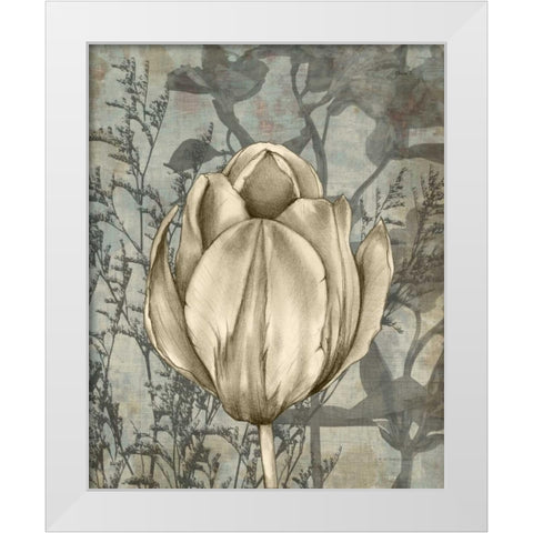 Tulip and Wildflowers I White Modern Wood Framed Art Print by Goldberger, Jennifer