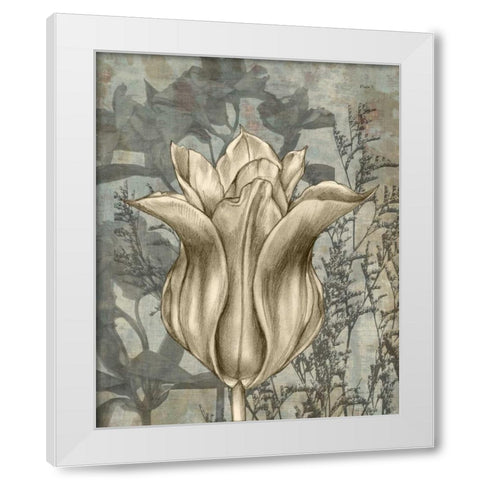 Tulip and Wildflowers III White Modern Wood Framed Art Print by Goldberger, Jennifer