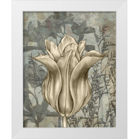 Tulip and Wildflowers III White Modern Wood Framed Art Print by Goldberger, Jennifer