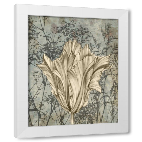 Tulip and Wildflowers V White Modern Wood Framed Art Print by Goldberger, Jennifer