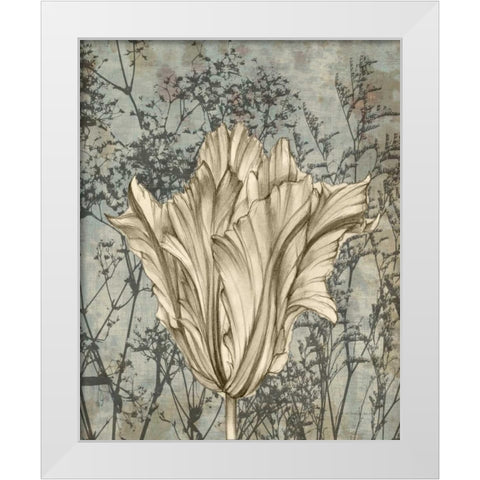 Tulip and Wildflowers V White Modern Wood Framed Art Print by Goldberger, Jennifer