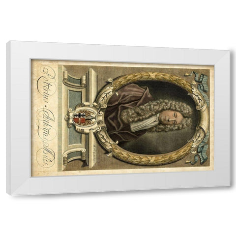 Houbraken Portrait I White Modern Wood Framed Art Print by Houbraken, J.