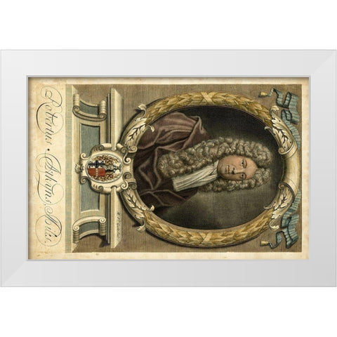 Houbraken Portrait I White Modern Wood Framed Art Print by Houbraken, J.