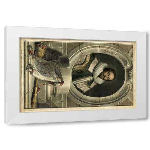 Houbraken Portrait IV White Modern Wood Framed Art Print by Houbraken, J.