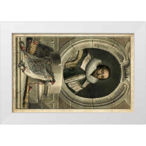 Houbraken Portrait IV White Modern Wood Framed Art Print by Houbraken, J.