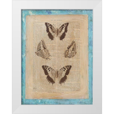 Bookplate Butterflies II White Modern Wood Framed Art Print by Vision Studio