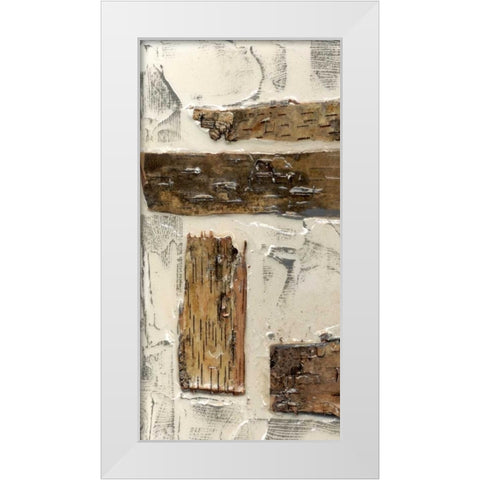 Birch Bark Abstract I White Modern Wood Framed Art Print by Goldberger, Jennifer