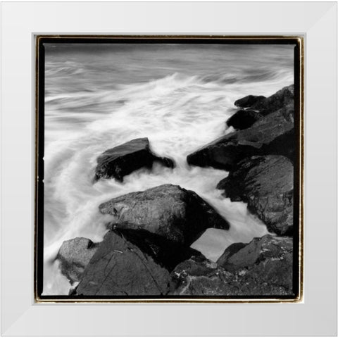 Incoming Tide I White Modern Wood Framed Art Print by DeNardo, Laura