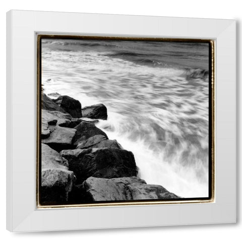 Incoming Tide III White Modern Wood Framed Art Print by DeNardo, Laura