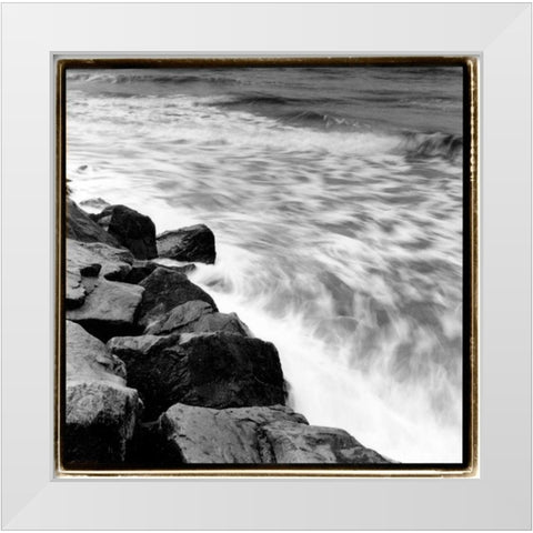 Incoming Tide III White Modern Wood Framed Art Print by DeNardo, Laura