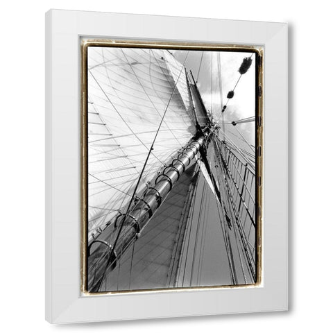 Set Sail II White Modern Wood Framed Art Print by DeNardo, Laura
