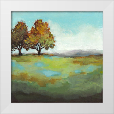 Turning Leaves I White Modern Wood Framed Art Print by Long, Christina