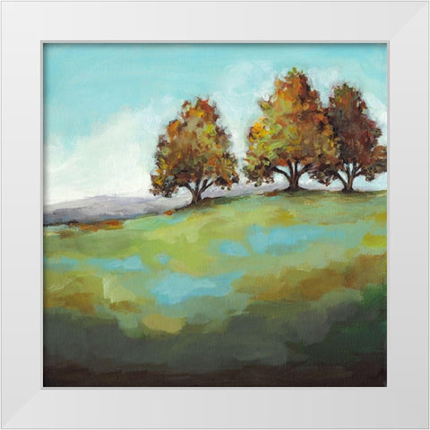 Turning Leaves II White Modern Wood Framed Art Print by Long, Christina