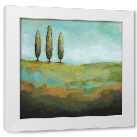Singing Trees I White Modern Wood Framed Art Print by Long, Christina