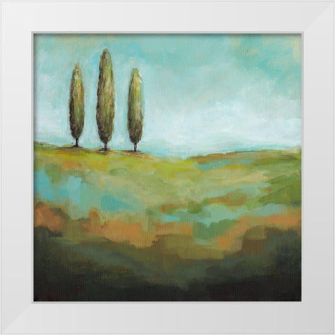 Singing Trees I White Modern Wood Framed Art Print by Long, Christina
