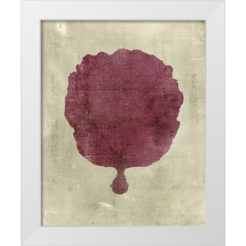 Coral in Plum White Modern Wood Framed Art Print by Vision Studio