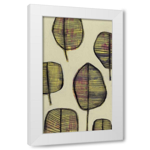 Leaflets I White Modern Wood Framed Art Print by Goldberger, Jennifer