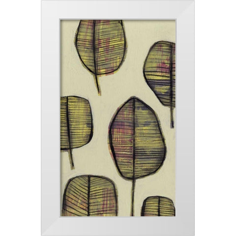 Leaflets I White Modern Wood Framed Art Print by Goldberger, Jennifer