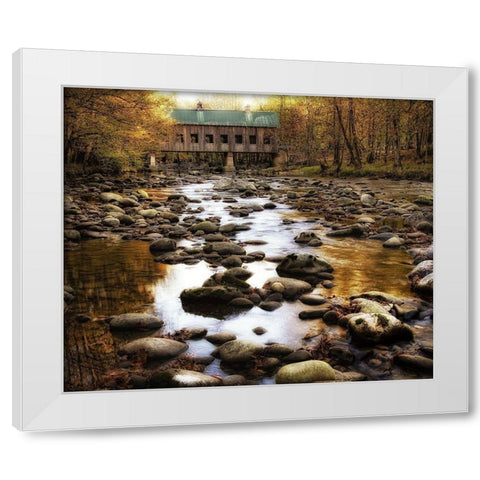 Bridge Over Rocky Waters White Modern Wood Framed Art Print by Head, Danny