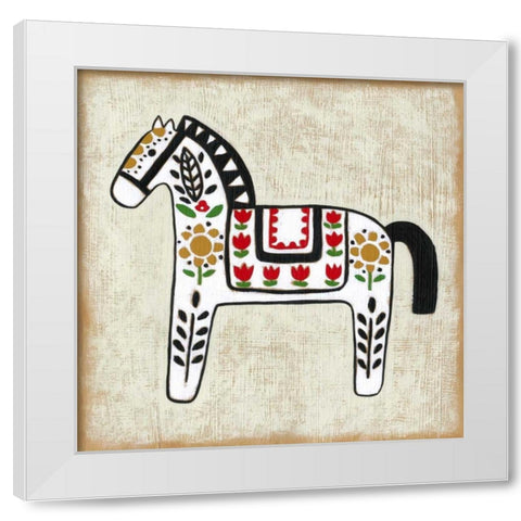 Folk Song II White Modern Wood Framed Art Print by Zarris, Chariklia