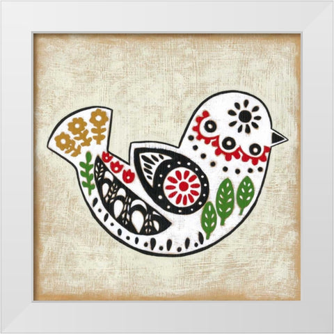 Folk Song III White Modern Wood Framed Art Print by Zarris, Chariklia