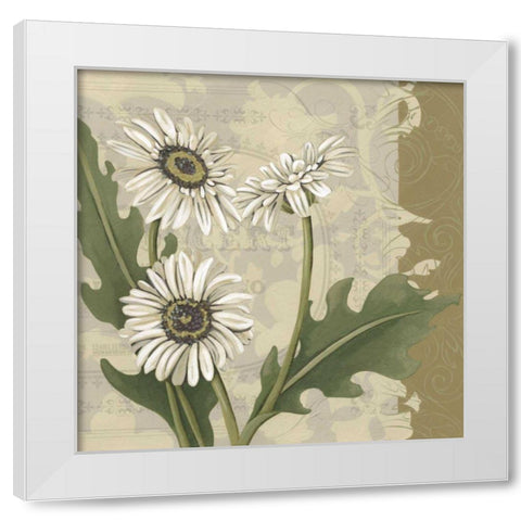 Paris Daisy II White Modern Wood Framed Art Print by Zarris, Chariklia