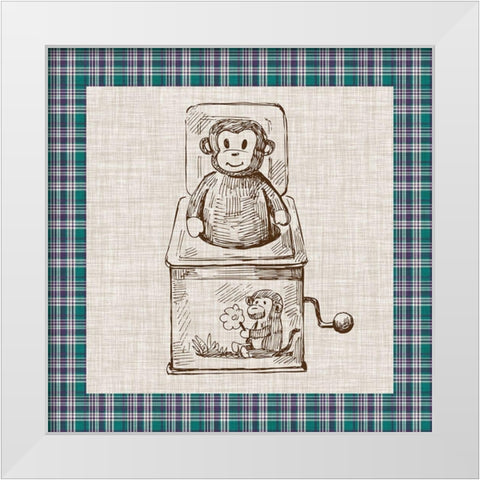 Retro Toys I White Modern Wood Framed Art Print by Vision Studio