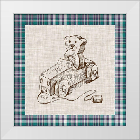 Retro Toys II White Modern Wood Framed Art Print by Vision Studio