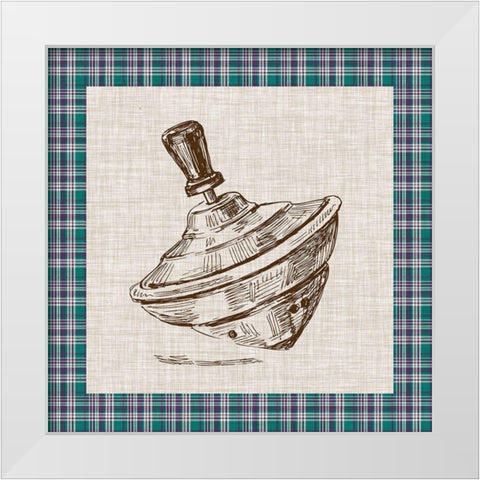 Retro Toys III White Modern Wood Framed Art Print by Vision Studio