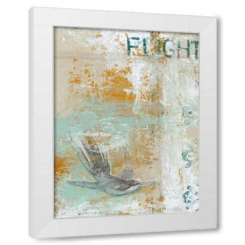Flight White Modern Wood Framed Art Print by Vess, June Erica