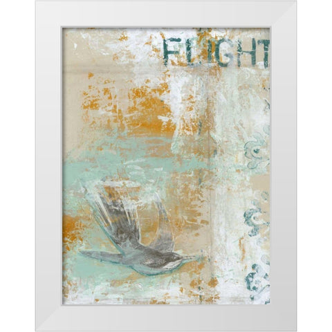 Flight White Modern Wood Framed Art Print by Vess, June Erica