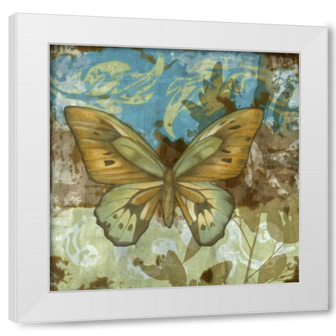 Rustic Butterfly I White Modern Wood Framed Art Print by Goldberger, Jennifer