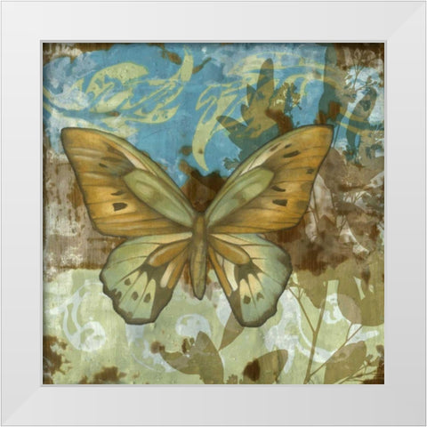 Rustic Butterfly I White Modern Wood Framed Art Print by Goldberger, Jennifer