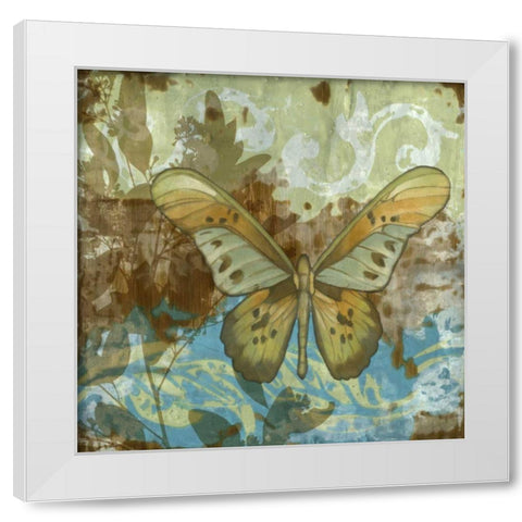 Rustic Butterfly II White Modern Wood Framed Art Print by Goldberger, Jennifer